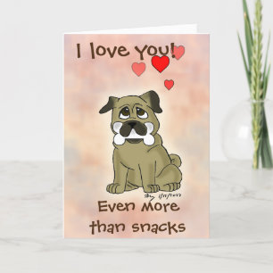 Cartes Pour Fêtes Annuelles Bonne Snack Carlin Chien Valentine's Day Card