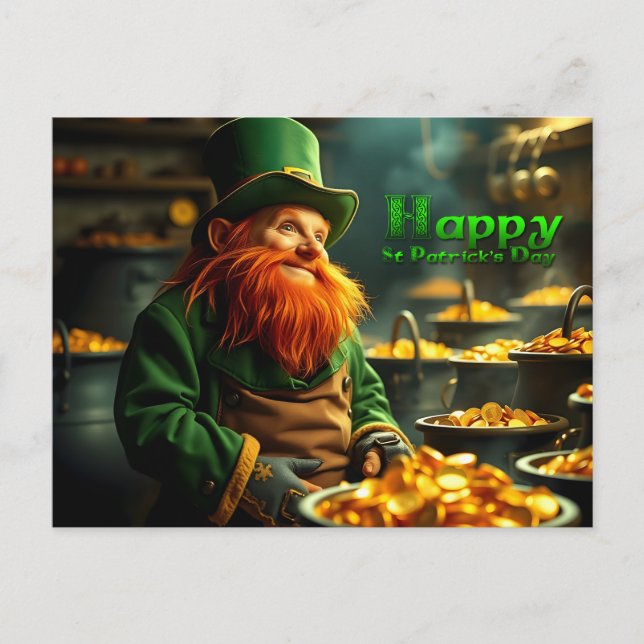 Cartes Pour Fêtes Annuelles Bonne St Patrick's Day Leprechaun HPostC05 (Devant)