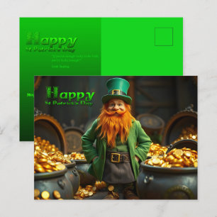 Cartes Pour Fêtes Annuelles Bonne St Patrick's Day Leprechaun HPostC06