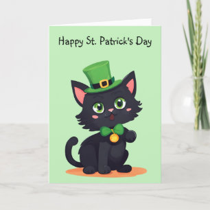 Cartes Pour Fêtes Annuelles Bonne St. Patrick's Day Playful Kitten Card