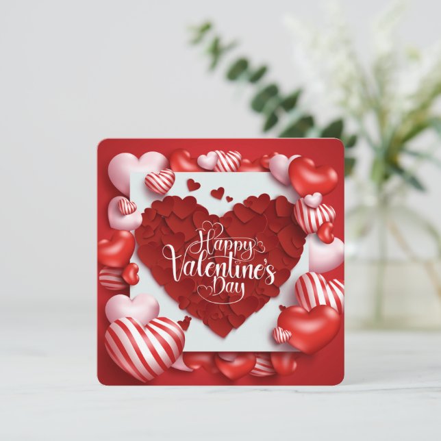Cartes Pour Fêtes Annuelles Bonne Valentines Day Holiday Card (Debout devant)