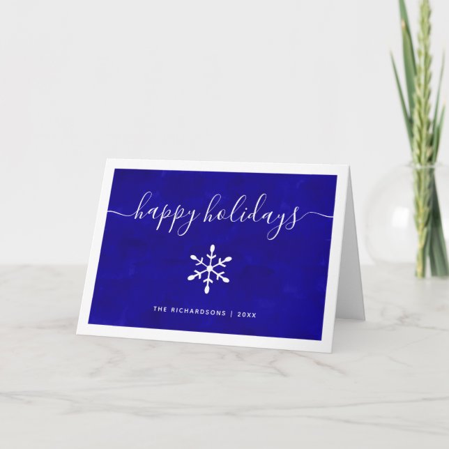 Cartes Pour Fêtes Annuelles Bonnes fêtes aquarelle bleue de | avec le (Devant)