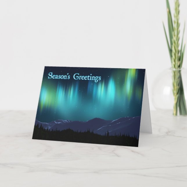 Cartes Pour Fêtes Annuelles Bonnes Fêtes - Aurora Borealis (Devant)