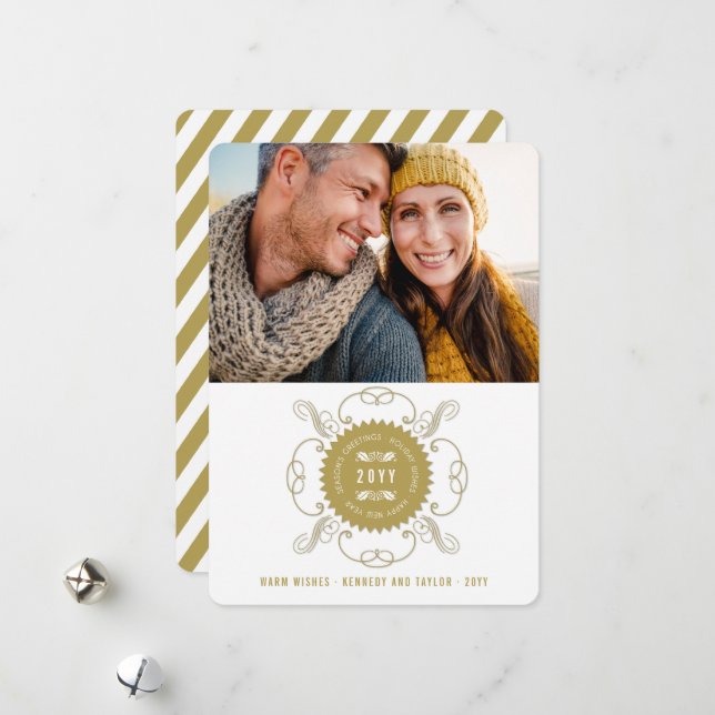 Cartes Pour Fêtes Annuelles Bonnes Fêtes Bonne année photo Seal (Devant/Arrière en situation)