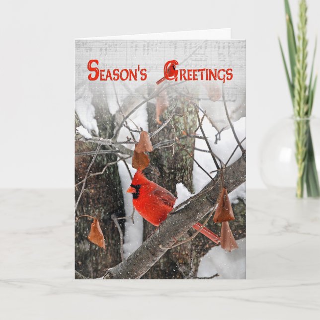 Cartes Pour Fêtes Annuelles Bonnes Fêtes Cardinal Rouge (Devant)