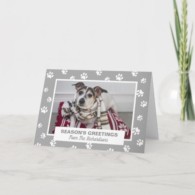 Cartes Pour Fêtes Annuelles Bonnes Fêtes Chien Empreintes de pattes Animaux de (Devant)