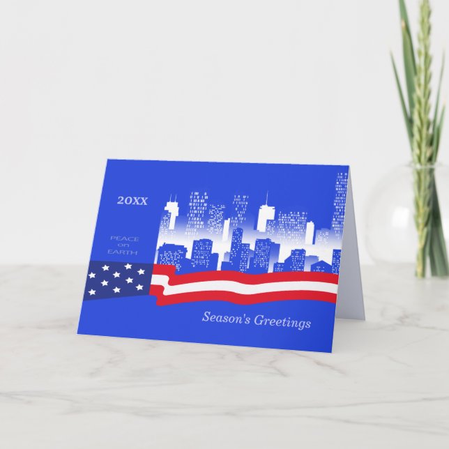 Cartes Pour Fêtes Annuelles Bonnes Fêtes. Conception patriotique Année personn (Devant)