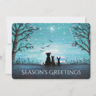 Cartes Pour Fêtes Annuelles Bonnes Fêtes Coucher de soleil d'hiver Personnalis