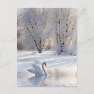 Cartes Pour Fêtes Annuelles Bonnes Fêtes Cygne de Noël dans la neige