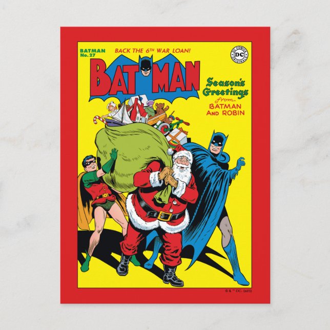 Cartes Pour Fêtes Annuelles Bonnes Fêtes De Batman Et Robin (Devant)