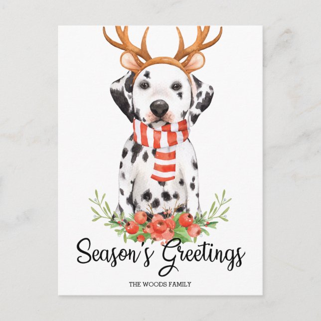 Cartes Pour Fêtes Annuelles Bonnes Fêtes de chien dalmate Noël (Devant)