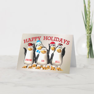 Cartes Pour Fêtes Annuelles Bonnes fêtes de la bande de pingouin