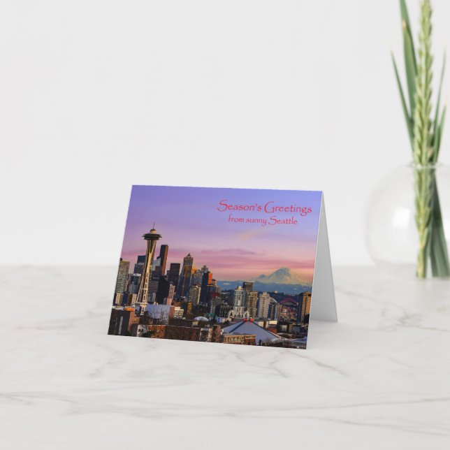 Cartes Pour Fêtes Annuelles Bonnes Fêtes de Seattle ensoleillé (Devant)