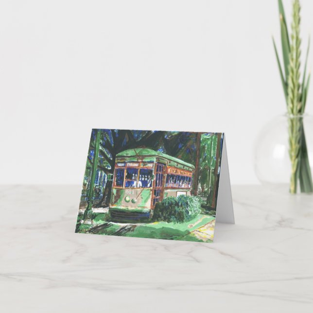 Cartes Pour Fêtes Annuelles Bonnes Fêtes de tramway de la Nouvelle-Orléans (Devant)