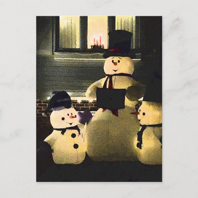 Cartes Pour Fêtes Annuelles Bonnes fêtes des bonhommes de neige (Devant)