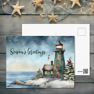 Cartes Pour Fêtes Annuelles Bonnes Fêtes du phare Wintery Noël