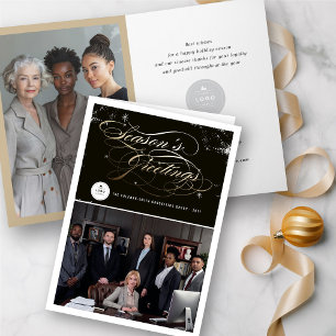 Cartes Pour Fêtes Annuelles Bonnes Fêtes Elegant Gold Script Business