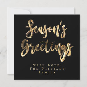 Cartes Pour Fêtes Annuelles Bonnes Fêtes élégante Black Gold Script chic