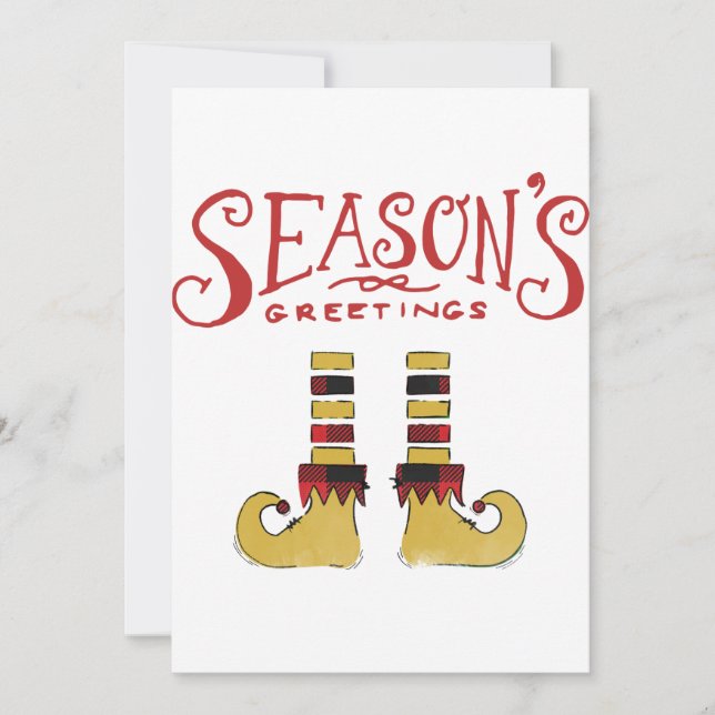 Cartes Pour Fêtes Annuelles Bonnes Fêtes Elf Chaussures (Devant)