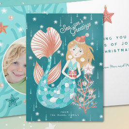 Cartes Pour Fêtes Annuelles Bonnes Fêtes Famille de sirènes pliées