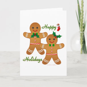 Cartes Pour Fêtes Annuelles Bonnes fêtes fille de garçon de bonhomme en pain