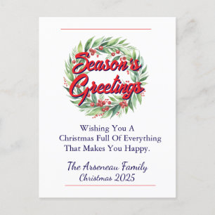 Cartes Pour Fêtes Annuelles Bonnes Fêtes florales Rouge Personnaliser