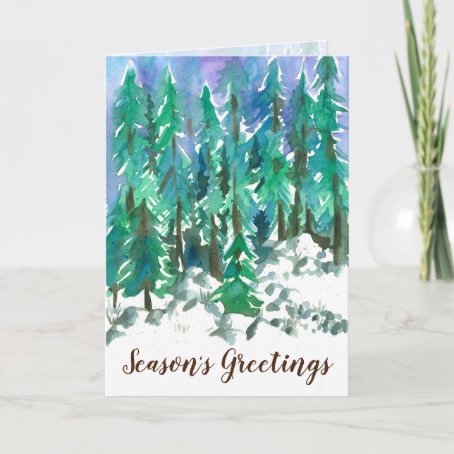 Cartes Pour Fêtes Annuelles Bonnes Fêtes Forêt d'hiver (Devant)