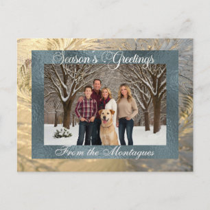 Cartes Pour Fêtes Annuelles Bonnes Fêtes Frontière de givre avec photo