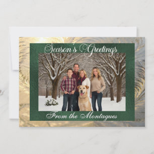 Cartes Pour Fêtes Annuelles Bonnes Fêtes Frost Frontière & Photo - Vert