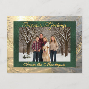 Cartes Pour Fêtes Annuelles Bonnes Fêtes Frost Frontière & Photo - Vert