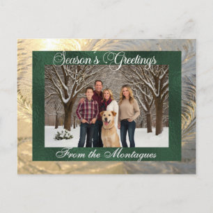 Cartes Pour Fêtes Annuelles Bonnes Fêtes Frost Frontière & Photo - Vert