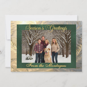 Cartes Pour Fêtes Annuelles Bonnes Fêtes Frost Frontière & Photo - Vert