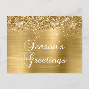 Cartes Pour Fêtes Annuelles Bonnes Fêtes Gold Glittery Faux Foil