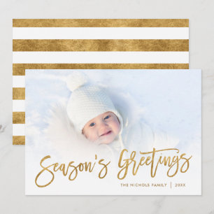 Cartes Pour Fêtes Annuelles Bonnes Fêtes Gold Script superposition photo