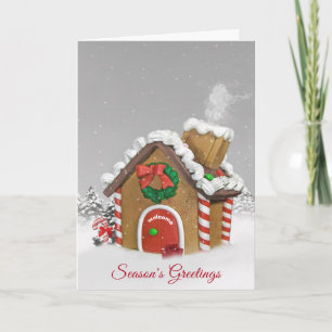 Cartes Pour Fêtes Annuelles Bonnes Fêtes Maison en pain d'épices