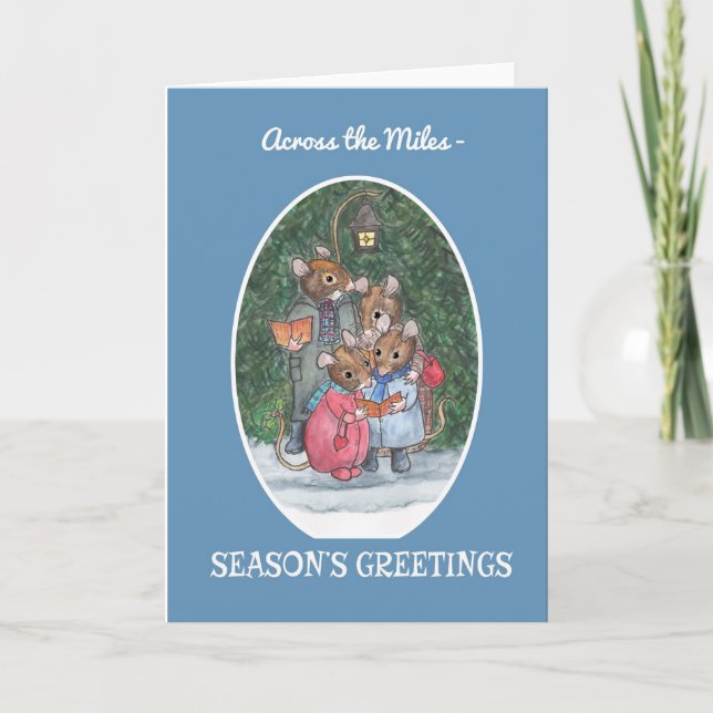 Cartes Pour Fêtes Annuelles Bonnes Fêtes mignonnes de chanteurs de Carol de (Devant)