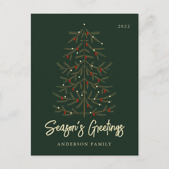 Cartes Pour Fêtes Annuelles Bonnes Fêtes Moderne élégant sapin de Noël (Devant)