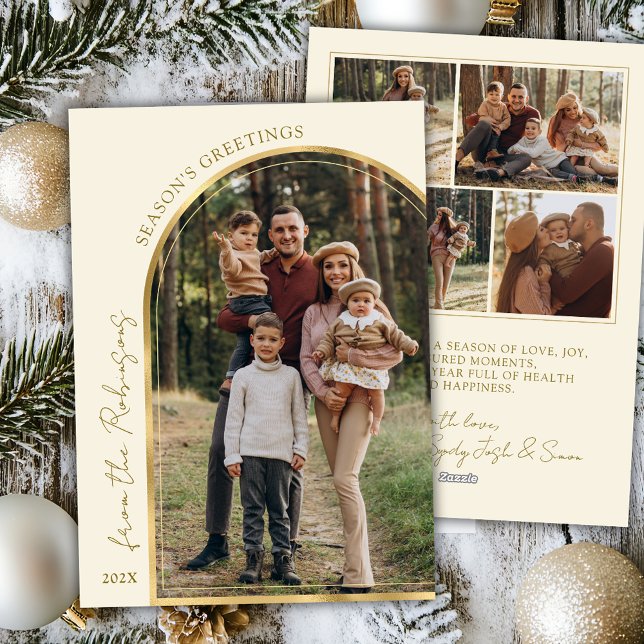 Cartes Pour Fêtes Annuelles Bonnes Fêtes modernes Gold Arch 5 Photo (Créateur téléchargé)