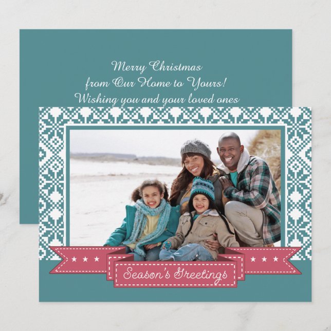 Cartes Pour Fêtes Annuelles Bonnes Fêtes. Noël photo personnalisée (Devant / Derrière)