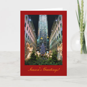 Cartes Pour Fêtes Annuelles Bonnes Fêtes : NYC Rockefeller Center Tree A1