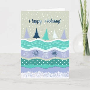 Cartes Pour Fêtes Annuelles Bonnes fêtes - papier déchiré par flocons de neige