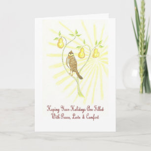 Cartes Pour Fêtes Annuelles Bonnes fêtes perdrix dans une salutation de