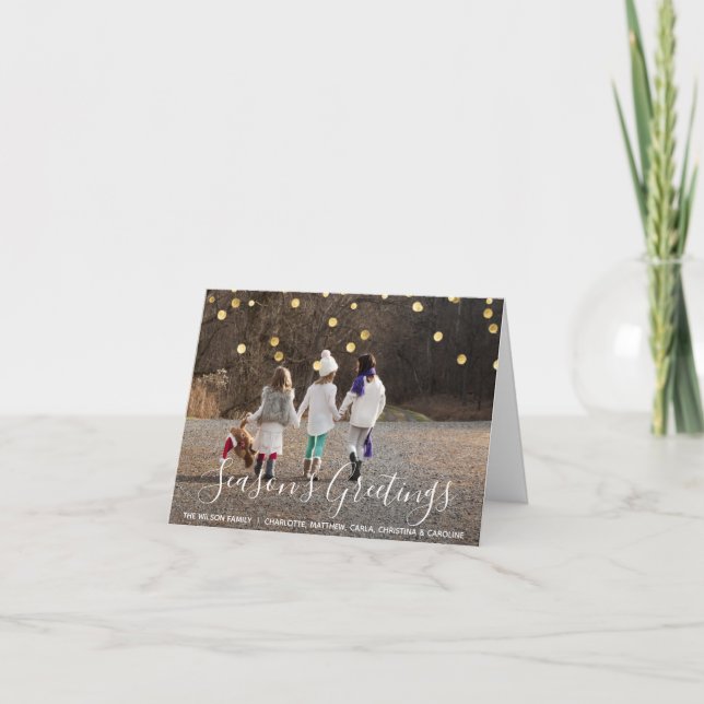 Cartes Pour Fêtes Annuelles Bonnes Fêtes personnalisées Confetti en or | PHOTO (Devant)