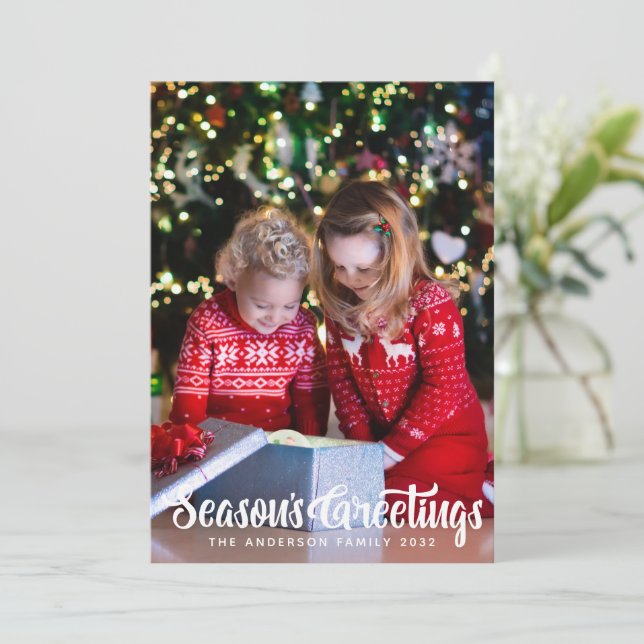 Cartes Pour Fêtes Annuelles Bonnes Fêtes Photo Christmas Holiday Card (Debout devant)