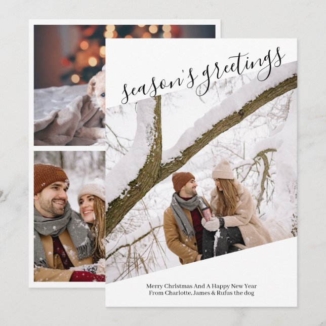 Cartes Pour Fêtes Annuelles Bonnes Fêtes photo personnalisée Noël (Devant / Derrière)