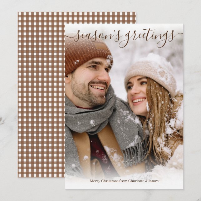 Cartes Pour Fêtes Annuelles Bonnes Fêtes photo personnalisée Noël (Devant / Derrière)