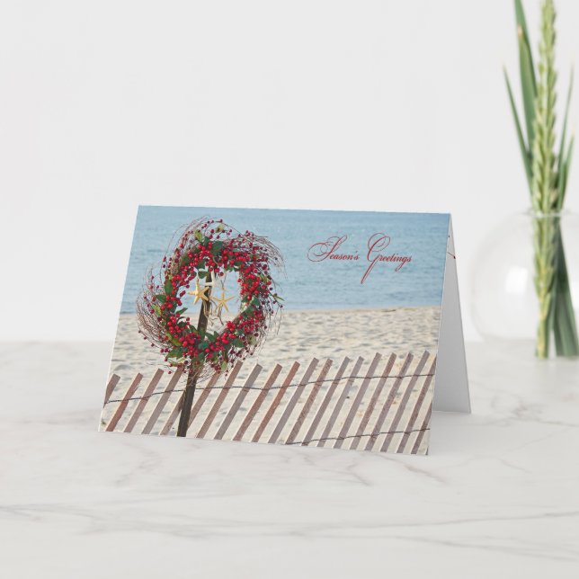 Cartes Pour Fêtes Annuelles Bonnes Fêtes plage couronnes (Devant)
