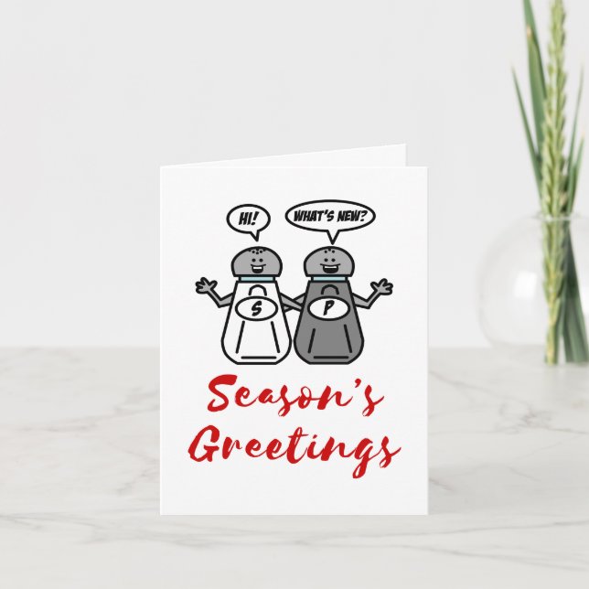 Cartes Pour Fêtes Annuelles Bonnes Fêtes Poivre de sel Funny Pun (Devant)