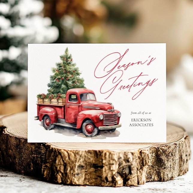 Cartes Pour Fêtes Annuelles Bonnes Fêtes Red Truck Entreprise (Créateur téléchargé)
