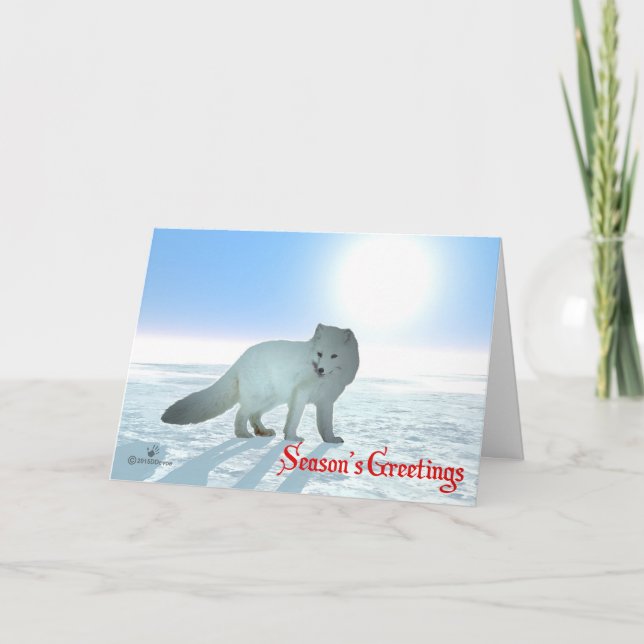 Cartes Pour Fêtes Annuelles Bonnes Fêtes - Renard arctique (Devant)